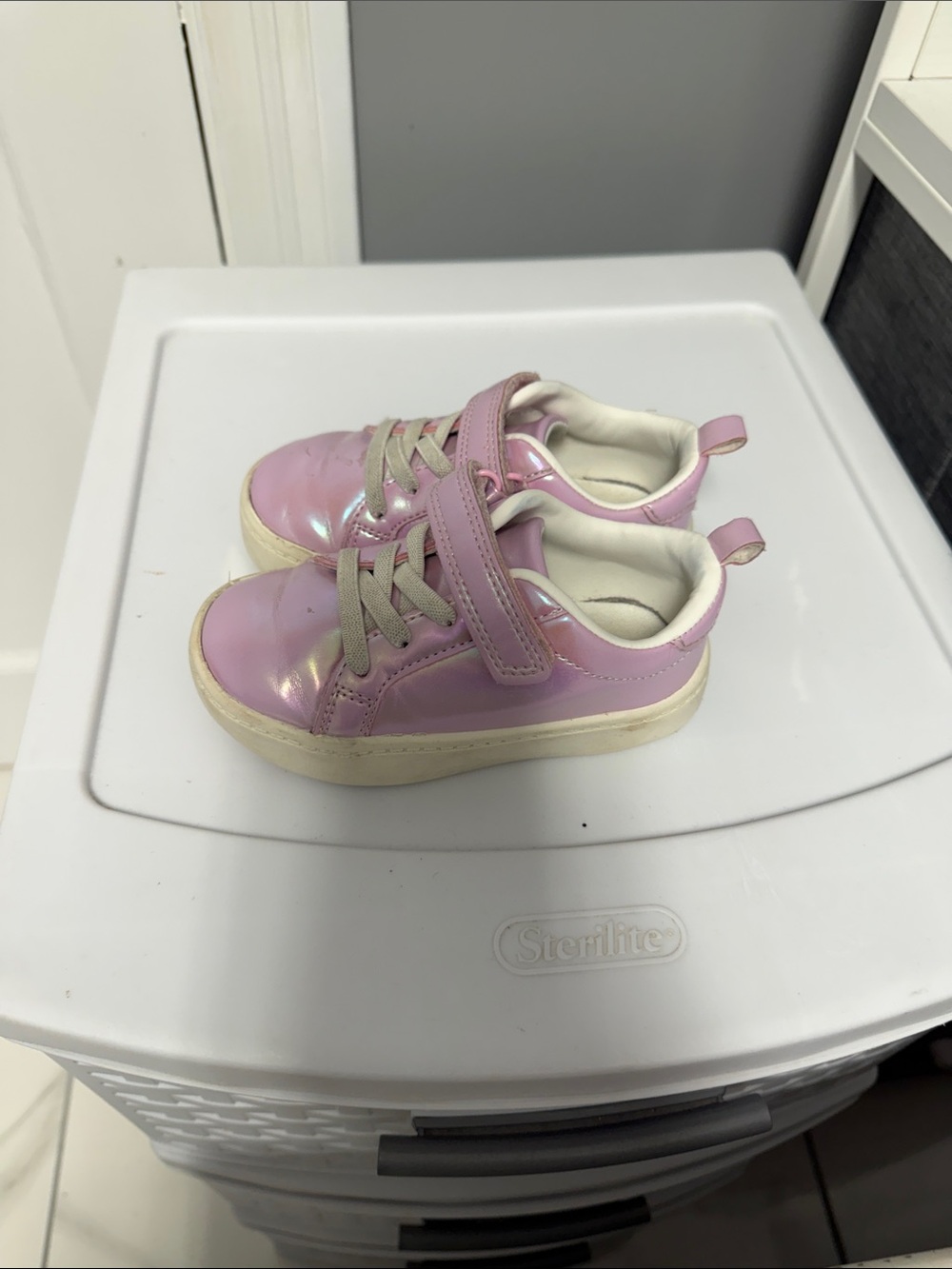 Carter's Lilac Iridescent Kids Sneakers with Strap
